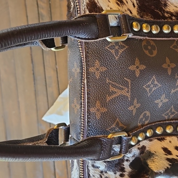 Cowhide Pony Hair REPURPOSED LV Satchel - Picture 10 of 16